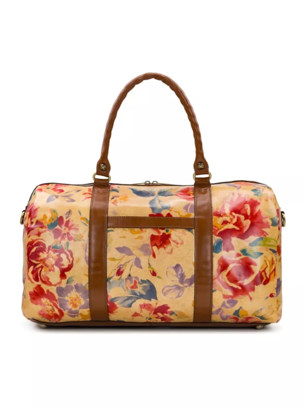 Patricia Nash Floral Leather-Trim Duffle Bag - Brown & Multi